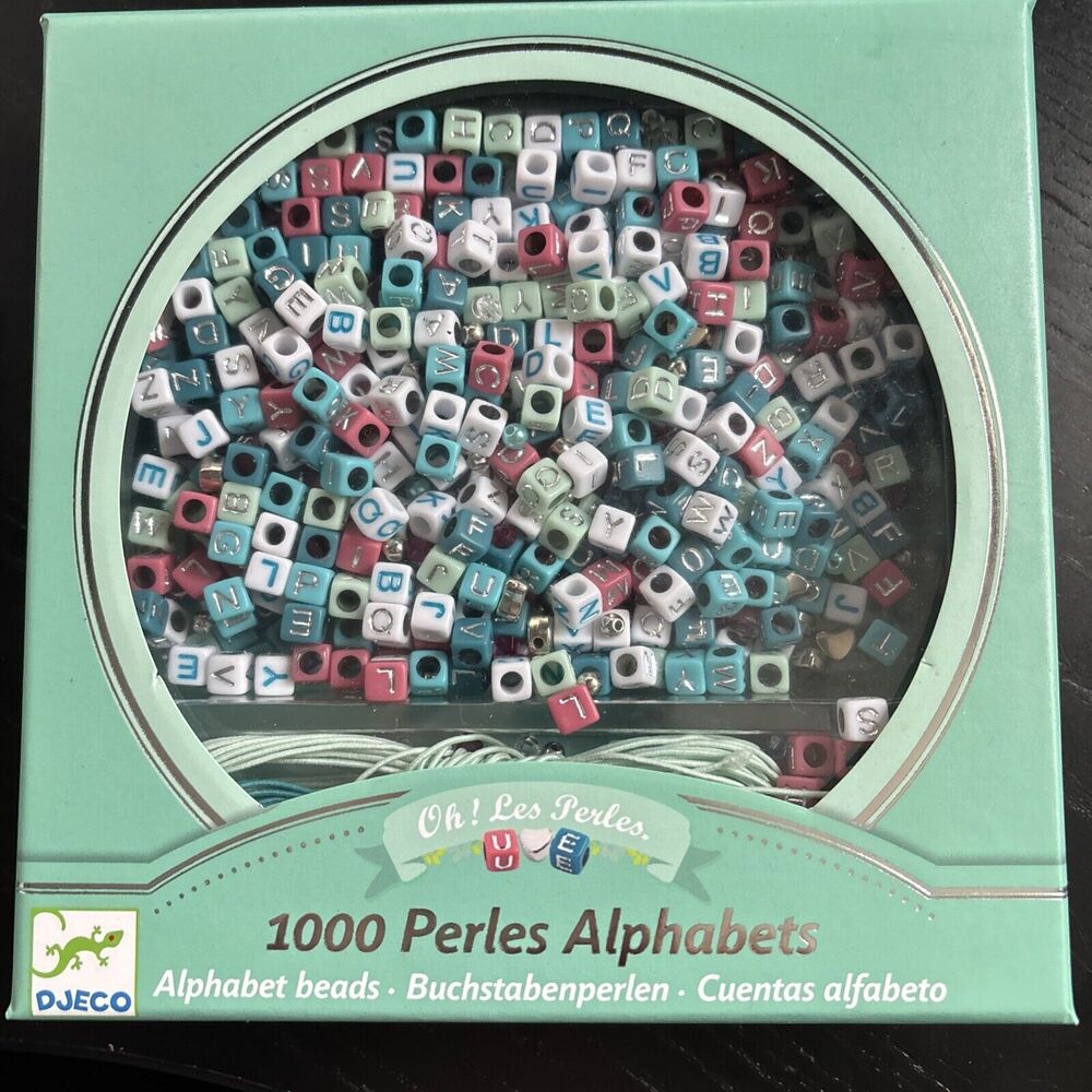 BNIB Sealed Djeco Alphabet Beads‎ 1000 Bracelet Making Kit Ages 5-10